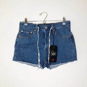 LEVI'S 501 High Rise Logo Drawstring Shorts 